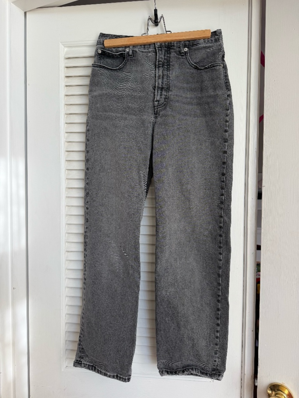 Everlane The Way-High Jean Organic Cotton Gray Straight Leg Jeans Women's 26